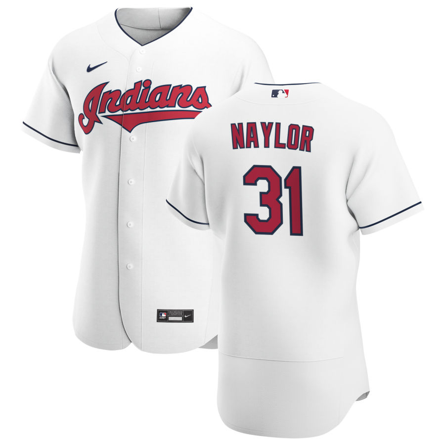 Cleveland Indians 31 Josh Naylor Men Nike White Home 2020 Authentic Team MLB Jersey